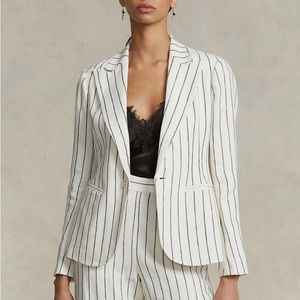 Like new Ralph Lauren pin striped lien blazer
